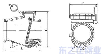 微阻緩閉式止回閥結構圖 微阻緩閉式止回閥結構圖