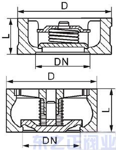 對夾升降式止回閥結構圖
