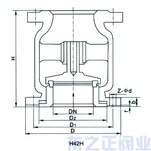 不銹鋼立式止回閥結(jié)構(gòu)圖