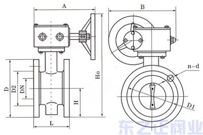 法蘭襯膠蝶閥結(jié)構(gòu)圖