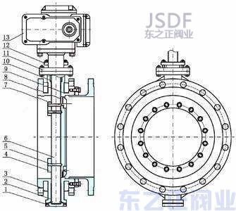 電動伸縮蝶閥結構圖 電動伸縮蝶閥結構圖