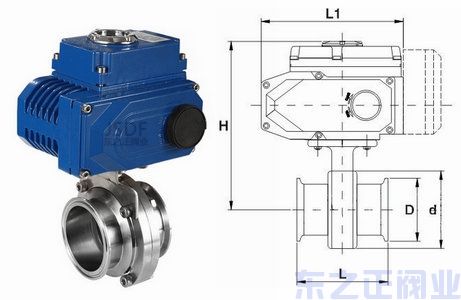 電動衛生級蝶閥結構圖