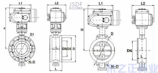 電動(dòng)硬密封蝶閥結(jié)構(gòu)圖 電動(dòng)硬密封蝶閥結(jié)構(gòu)圖