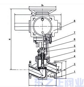 電動(dòng)襯氟截止閥結(jié)構(gòu)圖