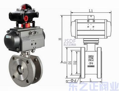 氣動對夾式球閥結構圖