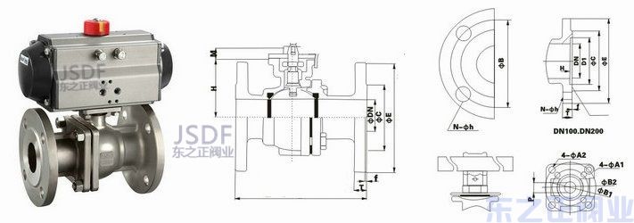 氣動高平臺球閥結(jié)構(gòu)圖 氣動高平臺球閥結(jié)構(gòu)圖