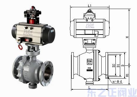 氣動固定式球閥結構圖 氣動固定式球閥結構圖