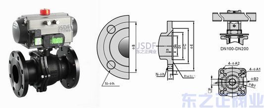 氣動鑄鋼球閥結構圖