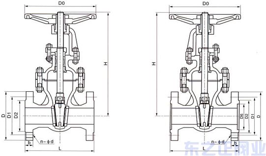 氣動不銹鋼閘閥結構圖 氣動不銹鋼閘閥結構圖
