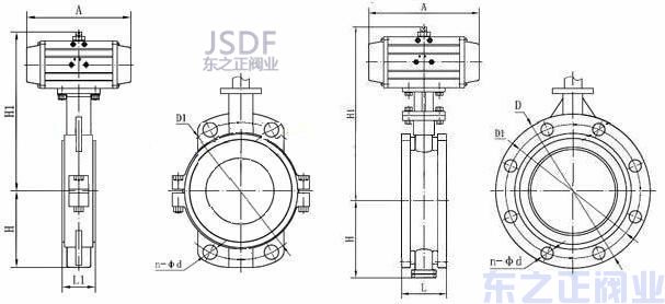 氣動軟密封蝶閥結構圖 氣動軟密封蝶閥結構圖