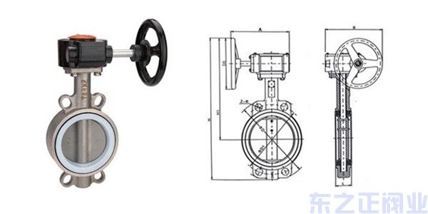四氟不銹鋼蝶閥結構圖 四氟不銹鋼蝶閥結構圖