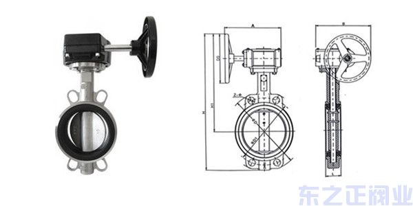 對夾不銹鋼蝶閥結構圖